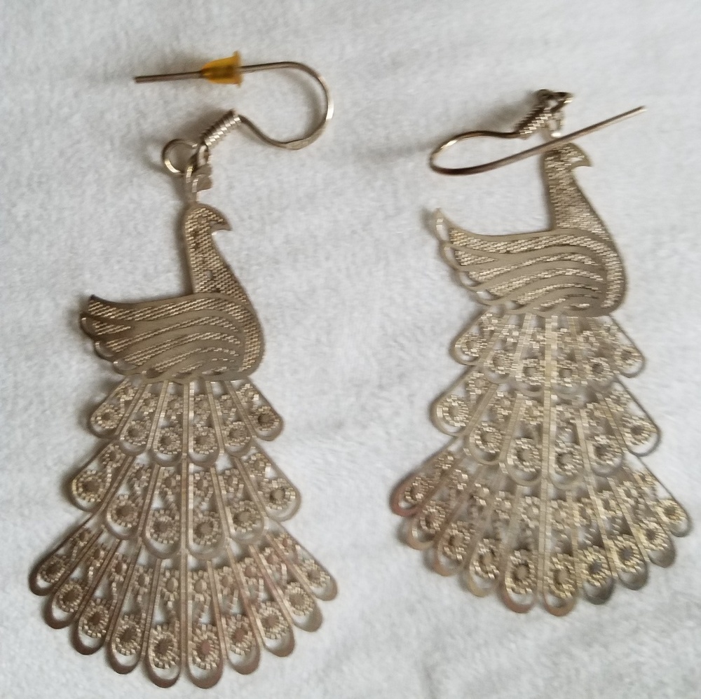 Unique Peacock Earrings in SS
